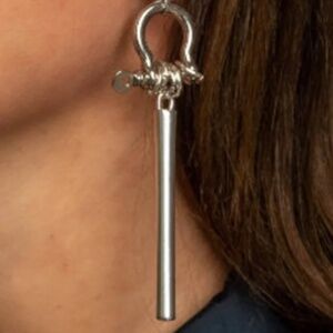 NEW!!  Locket and bar Earrings, Rock style silver earrings By OtherWiseJ…